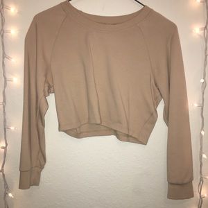 American Apparel Ponte 3/4” Sleeve Crop Top